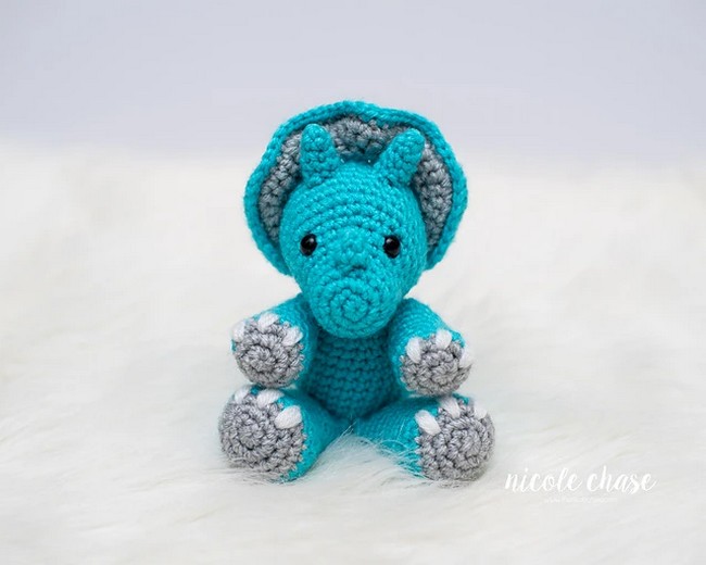 Crochet Mini Tanner The Triceratops Pattern