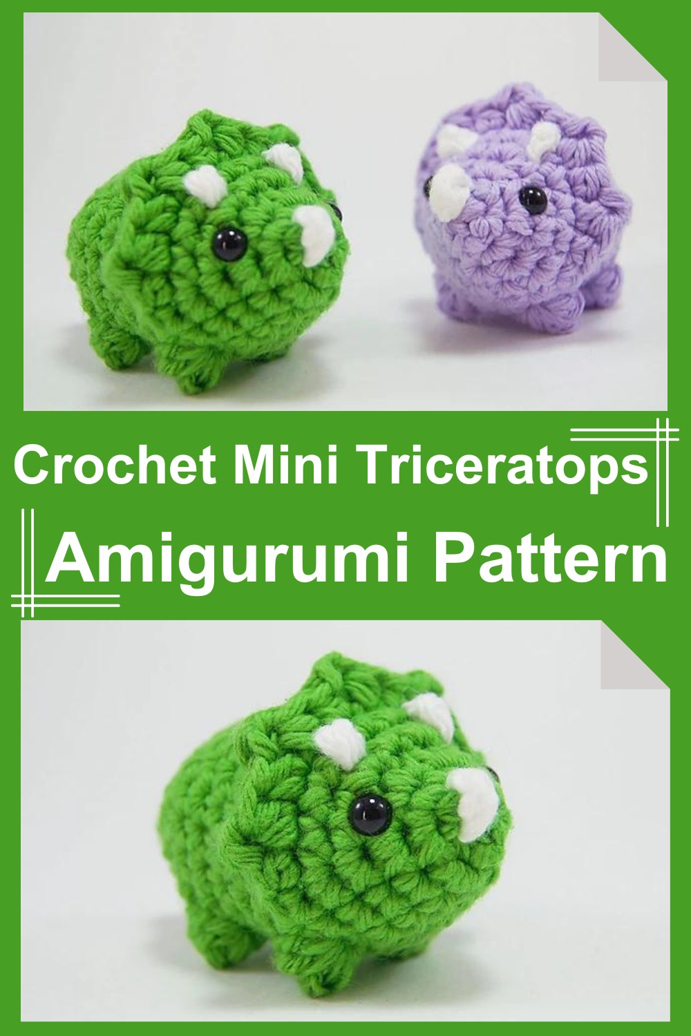 Crochet Mini Triceratops Amigurumi Pattern