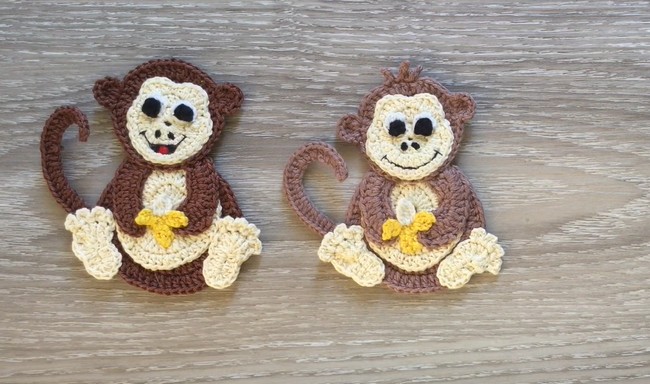 Crochet Monkey Applique