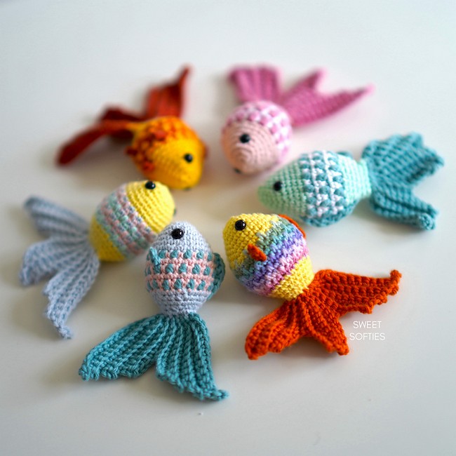 Crochet Mosaic Goldfish Pattern