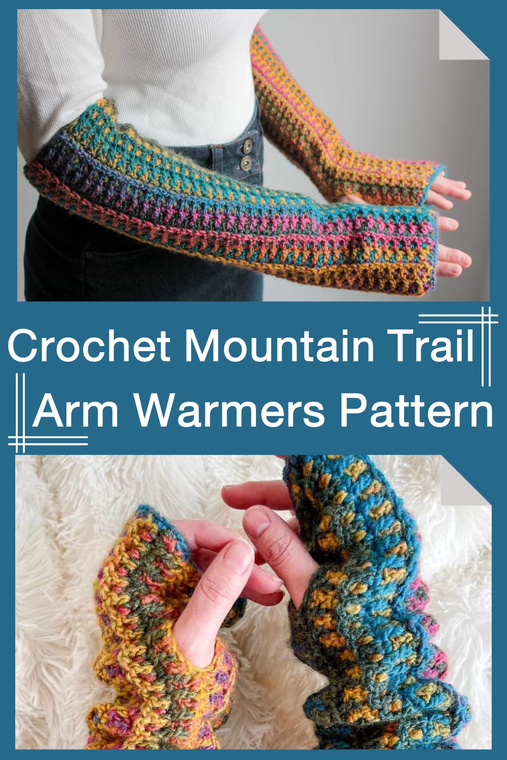 Crochet Mountain Trail Arm Warmers Pattern