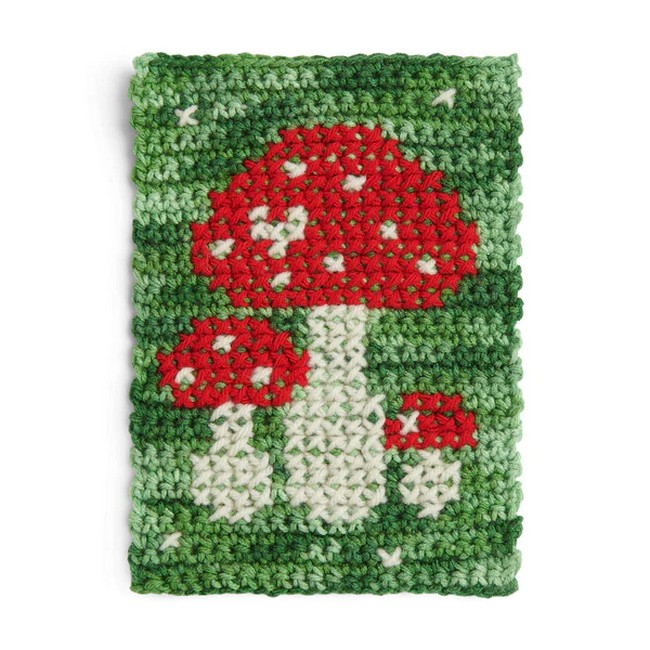 Crochet Mushroom Cross Stitch Block Pattern