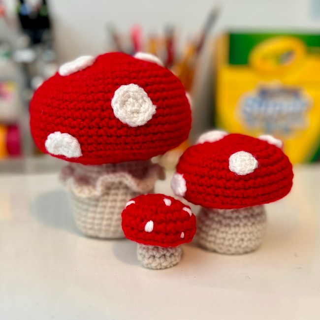 Crochet Mushroom Trio Pattern