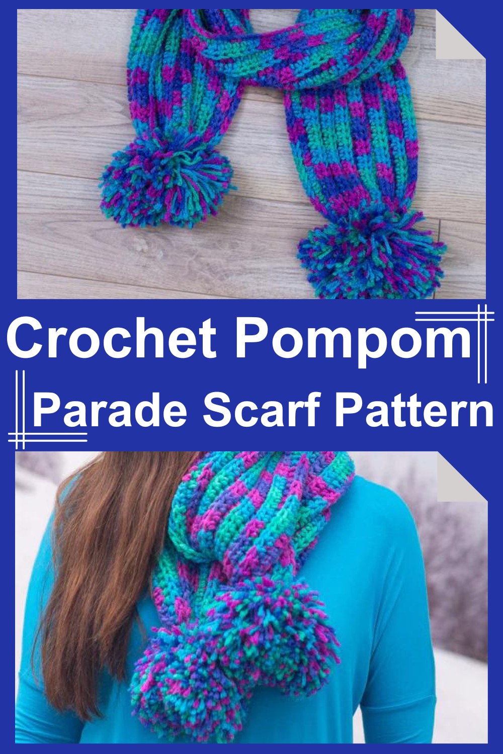 Crochet Pompom Parade Scarf Pattern