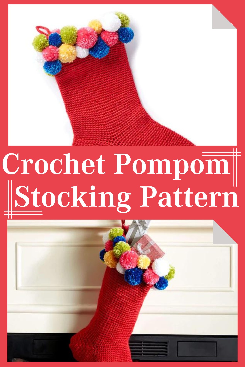 Crochet Pompom Stocking Pattern