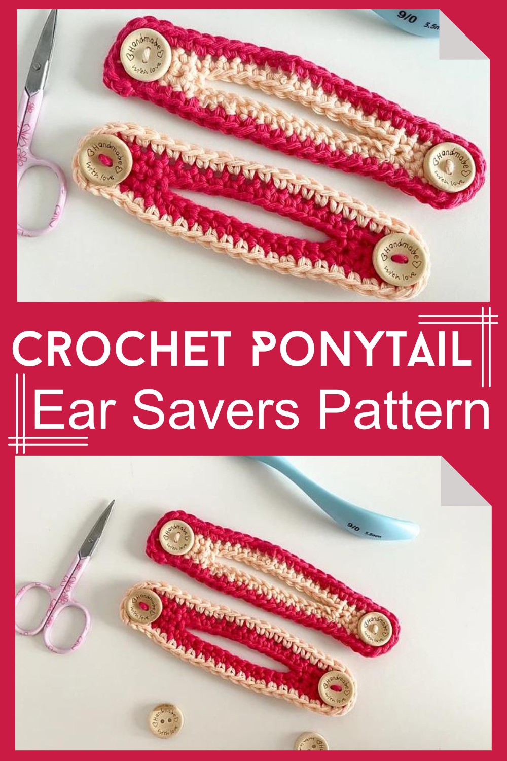 Crochet Ponytail Ear Savers Pattern