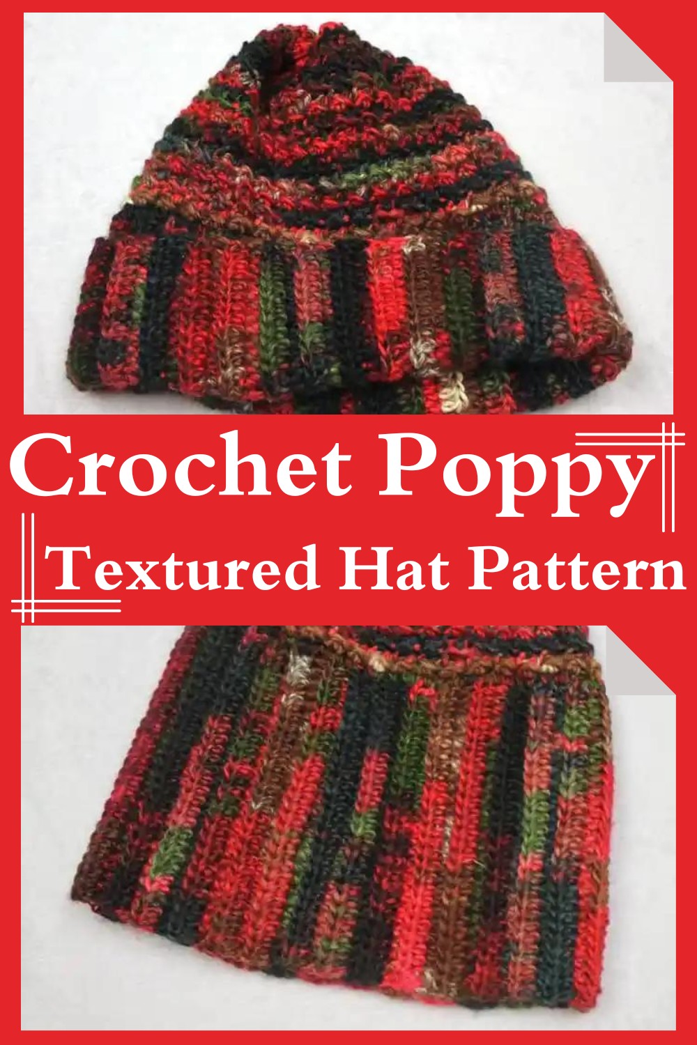 Crochet Poppy Textured Hat Pattern