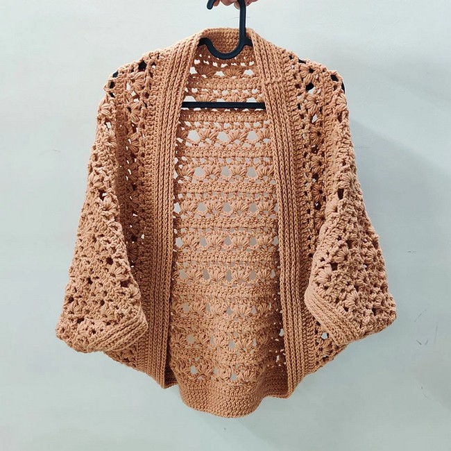 Crochet Pumpkin Pie Cocoon Shrug Pattern 