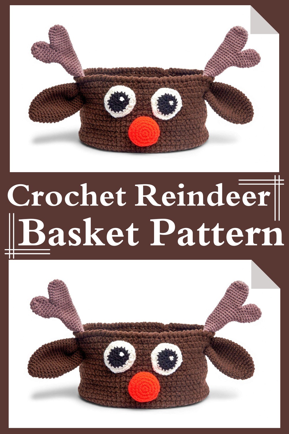 Crochet Reindeer Basket Pattern