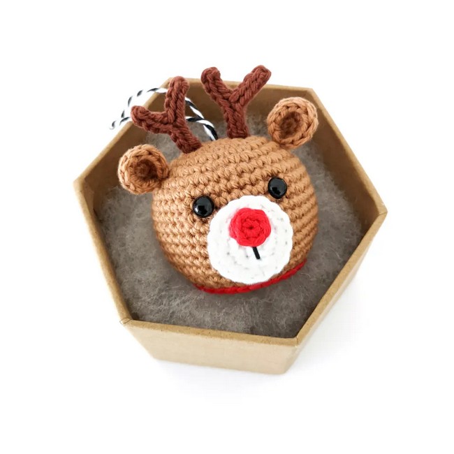 Crochet Reindeer Ornament Pattern