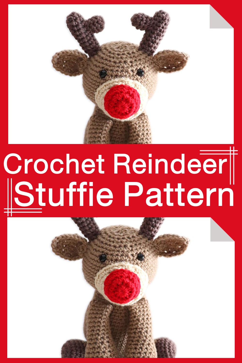 Crochet Reindeer Stuffie Pattern