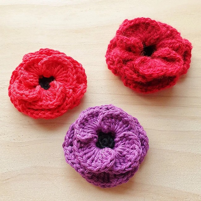 Crochet Remembrance Day Poppy Pattern