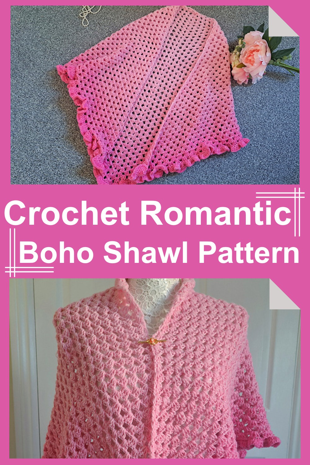 Crochet Romantic Boho Shawl Pattern