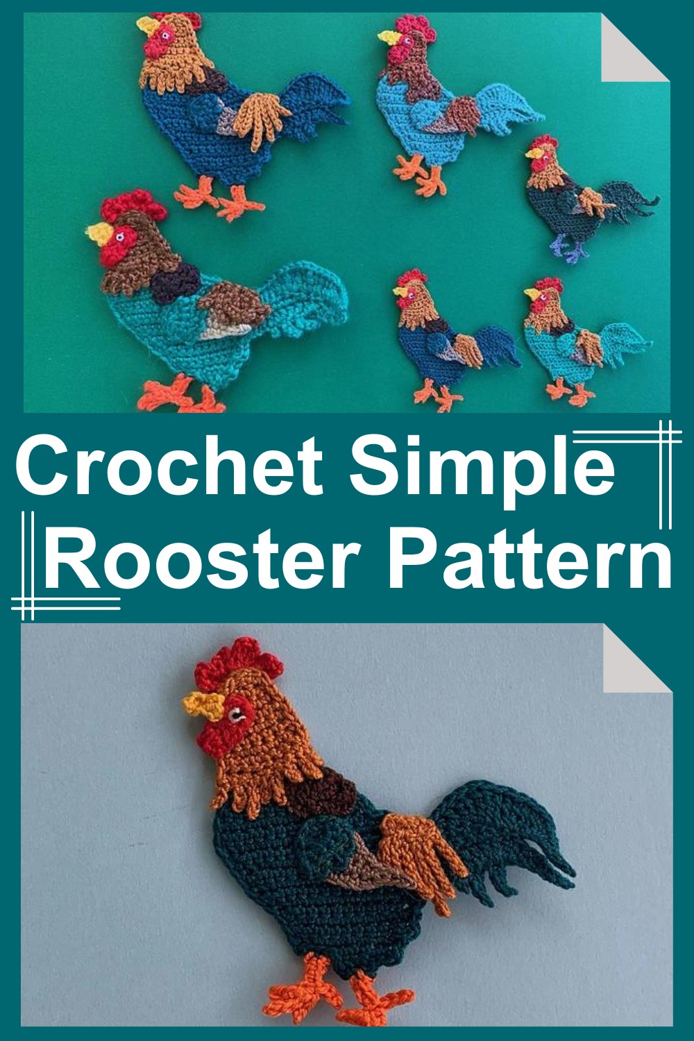 Crochet Simple Rooster Pattern