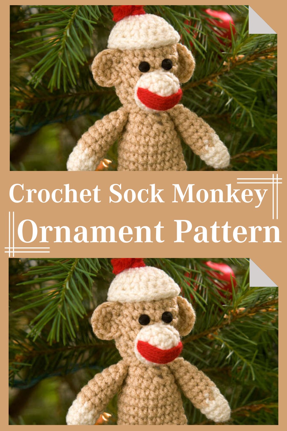 Crochet Sock Monkey Ornament Pattern