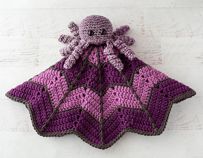 Crochet Spider On A Web Lovey Pattern