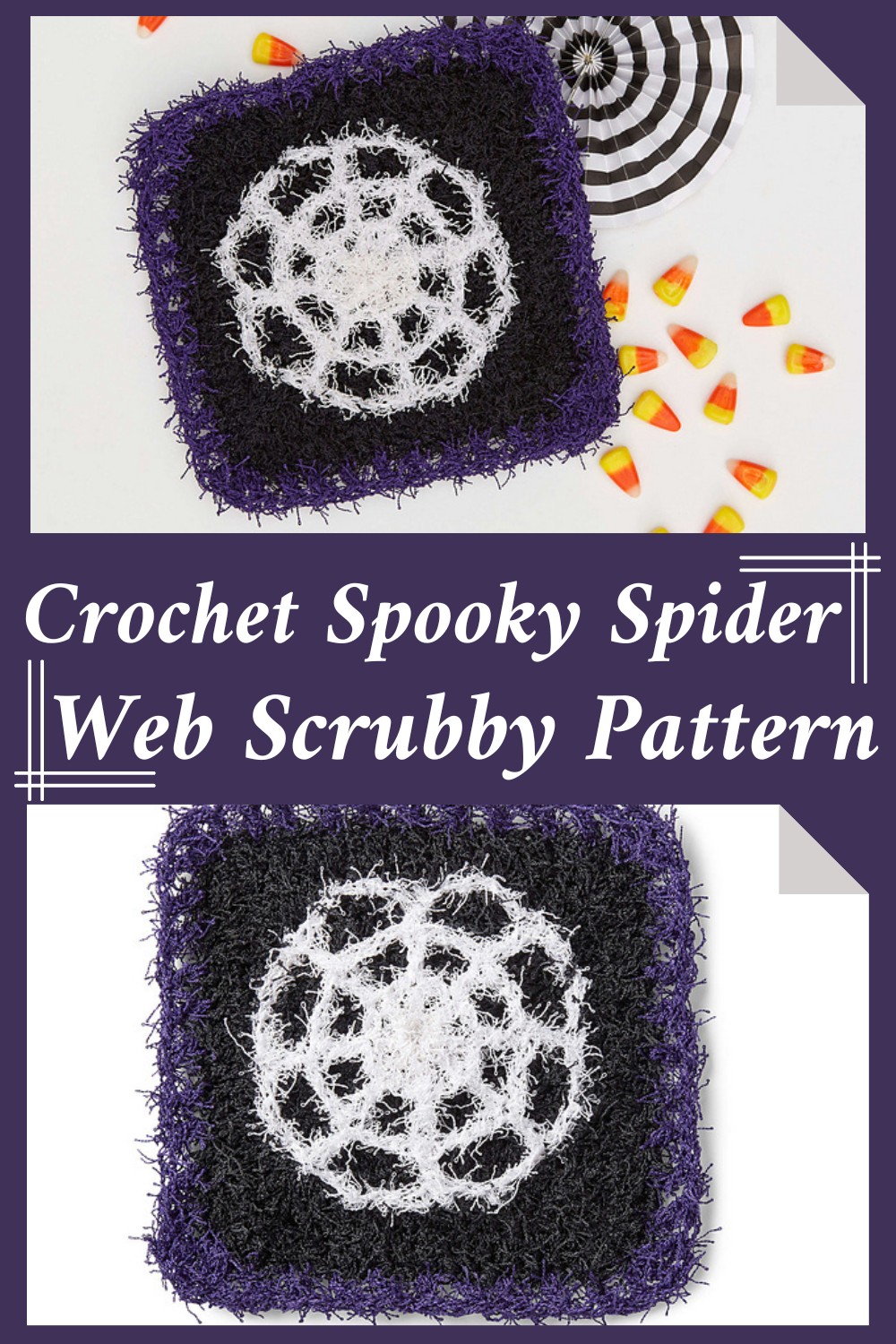 Crochet Spooky Spider Web Scrubby Pattern