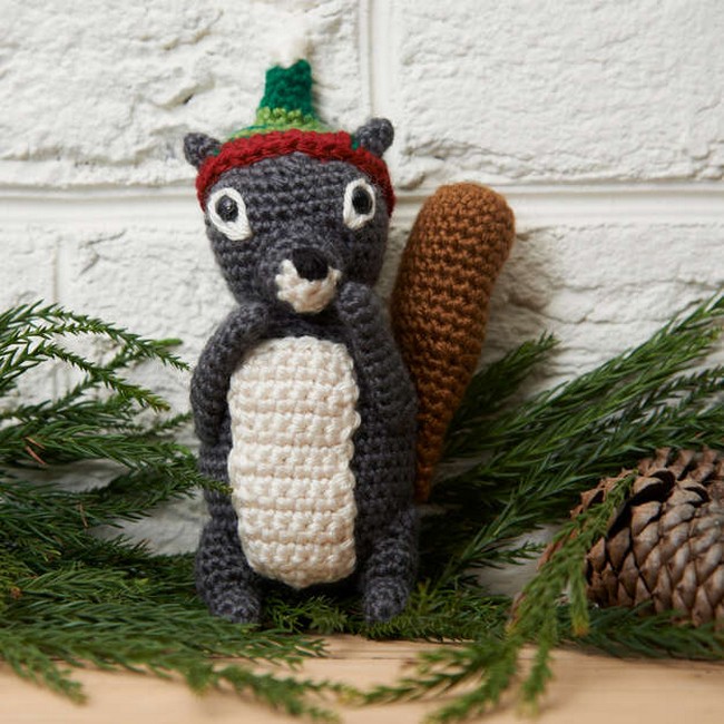 Crochet Squirrel Ornament Pattern