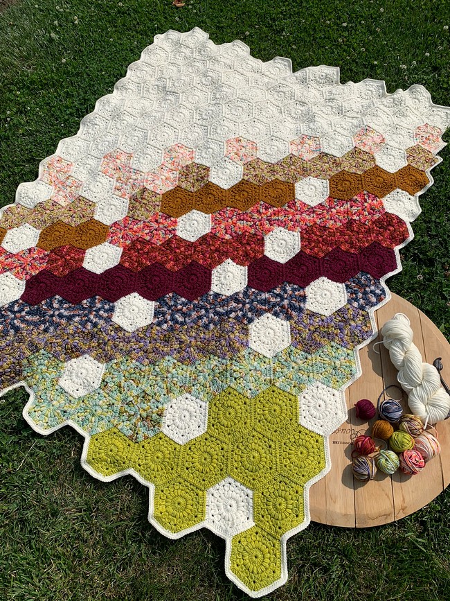 Crochet Summer Fade Hexie Blanket Pattern