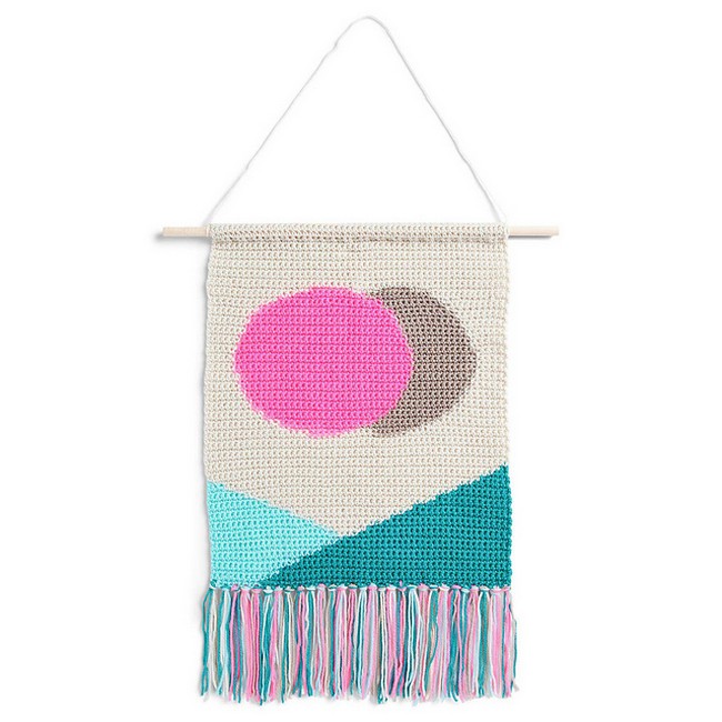 Crochet Sun Moon & Mountain Wall Hanging Pattern 