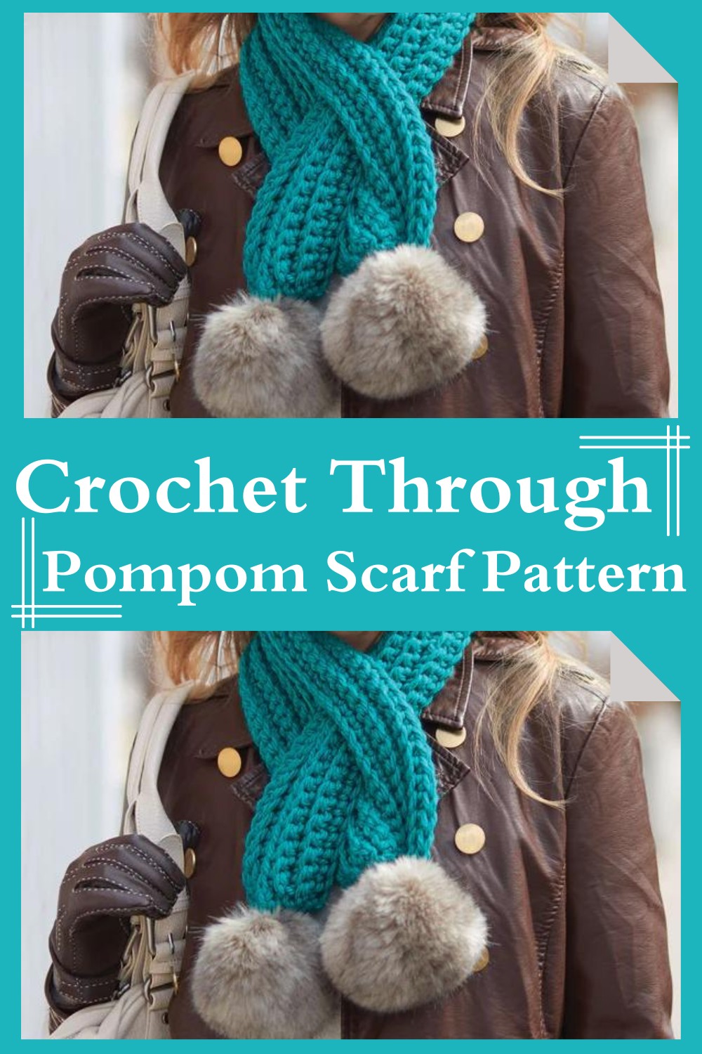 Crochet Through Pompom Scarf Pattern