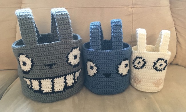 Crochet Totoro Nesting Baskets Pattern