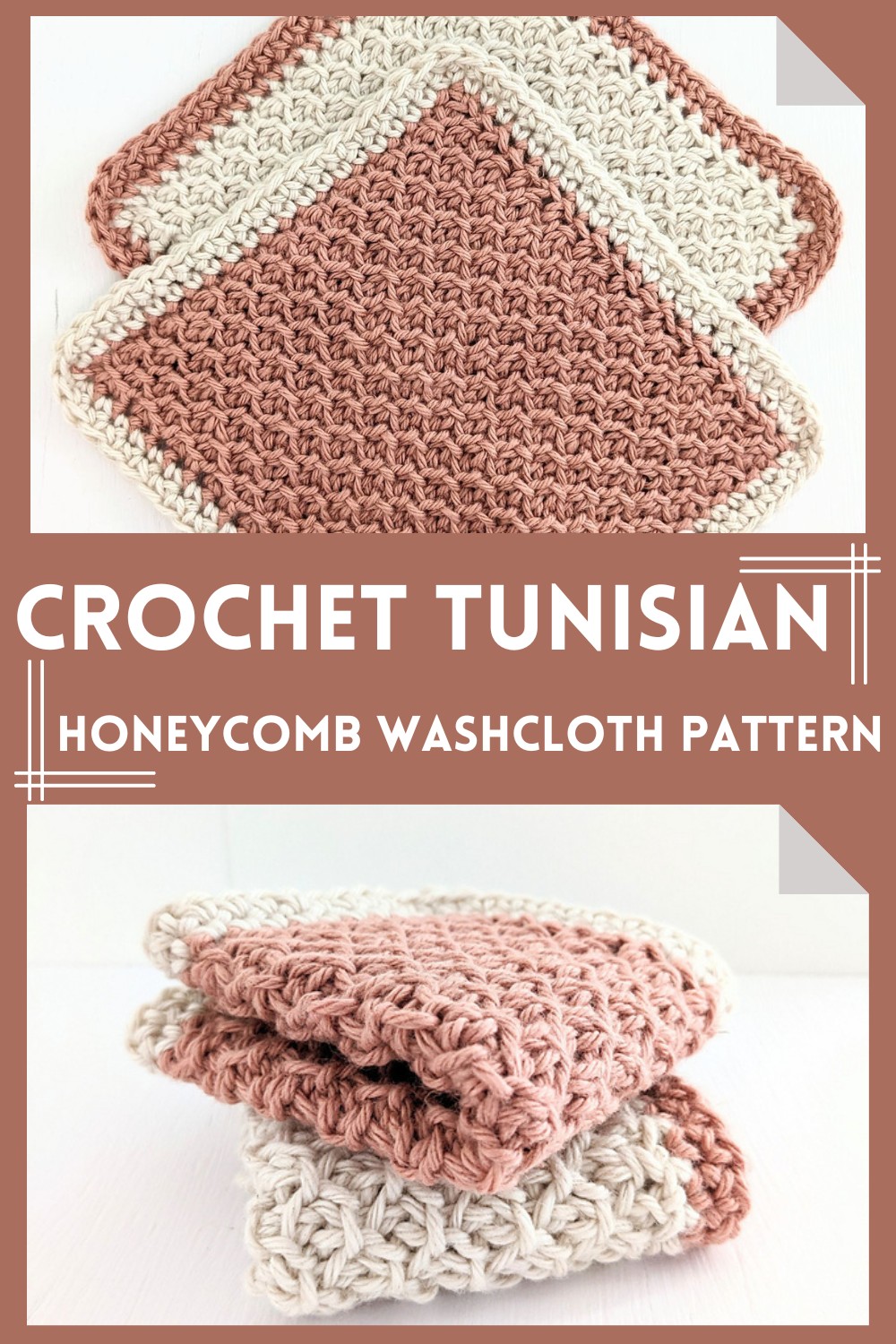 Crochet Tunisian Honeycomb Washcloth Pattern