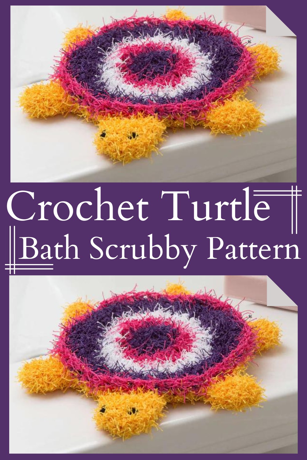 Crochet Turtle Bath Scrubby Pattern