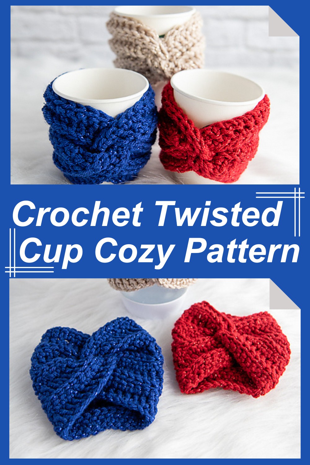 Crochet Twisted Cup Cozy Pattern