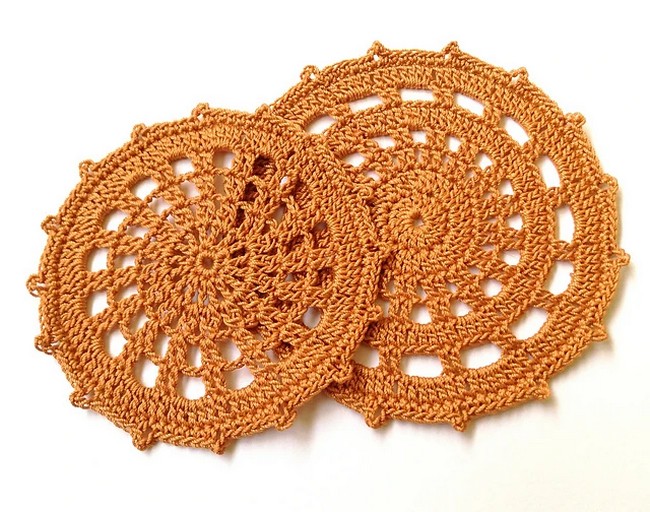 Crochet Two Spider Web Coasters Pattern