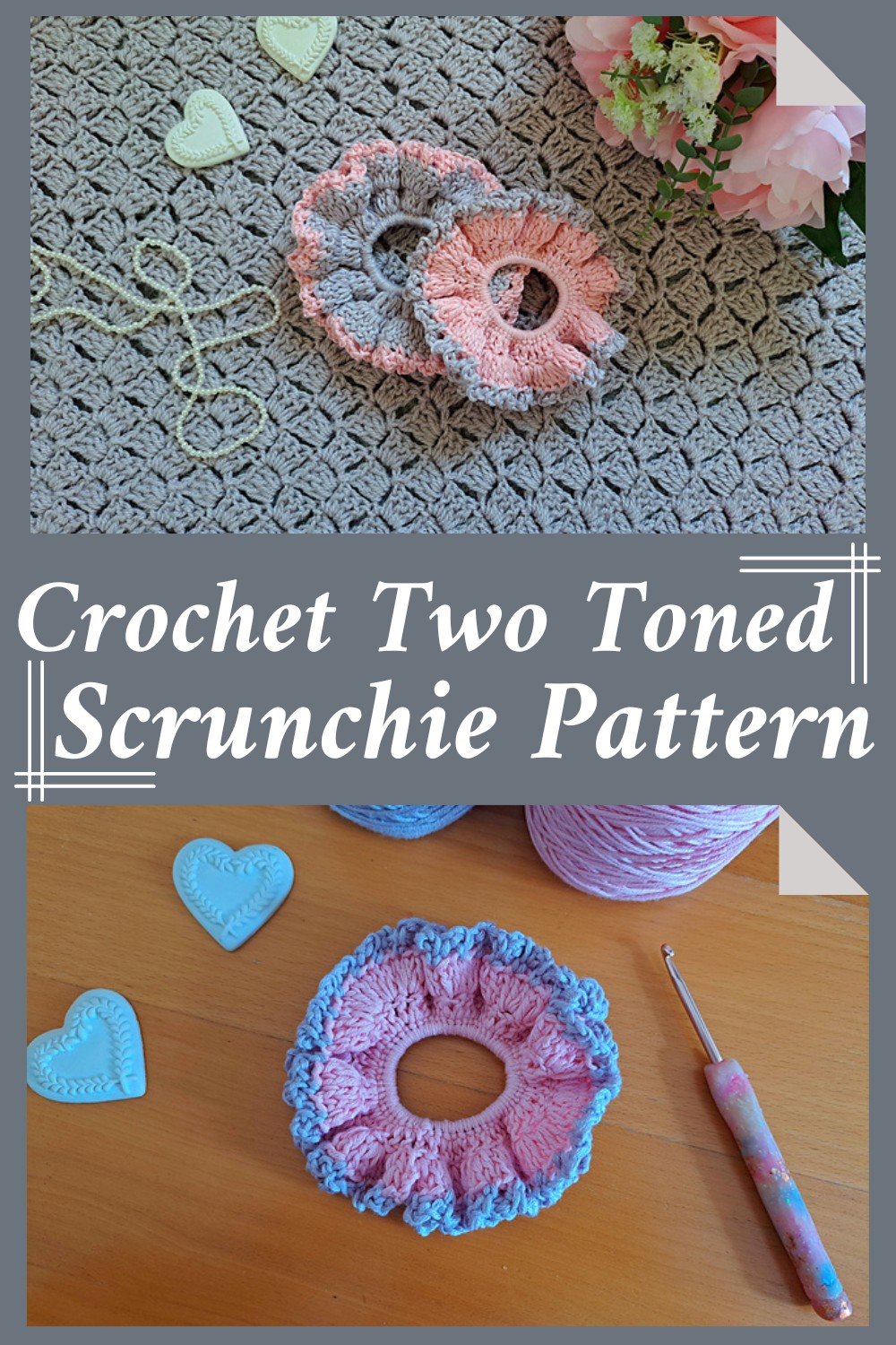 Crochet Two Toned Scrunchie Pattern