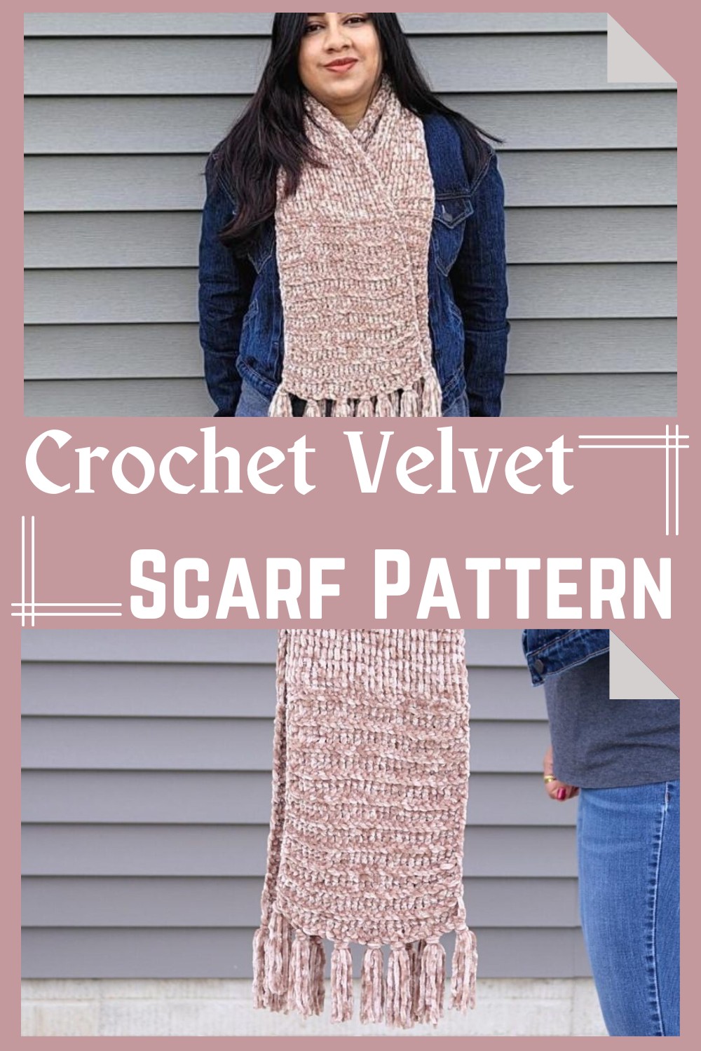 Crochet Velvet Scarf