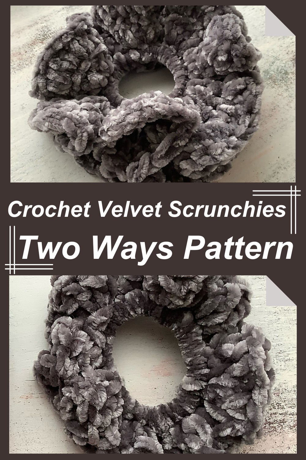 Crochet Velvet Scrunchies Two Ways Pattern