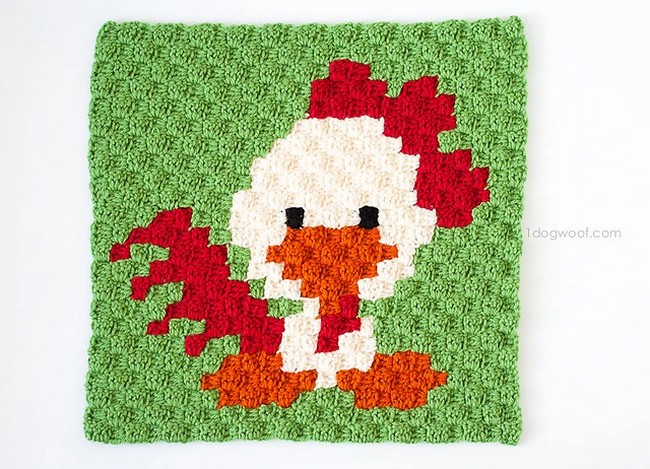 Crochet Zoodiacs Rooster Graph Pattern