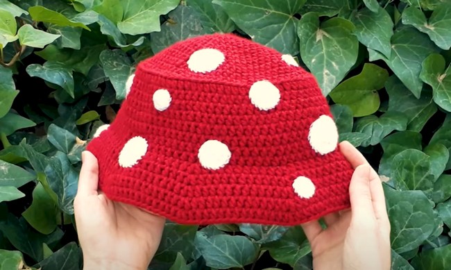 Crocheting a Mushroom Bucket Hat