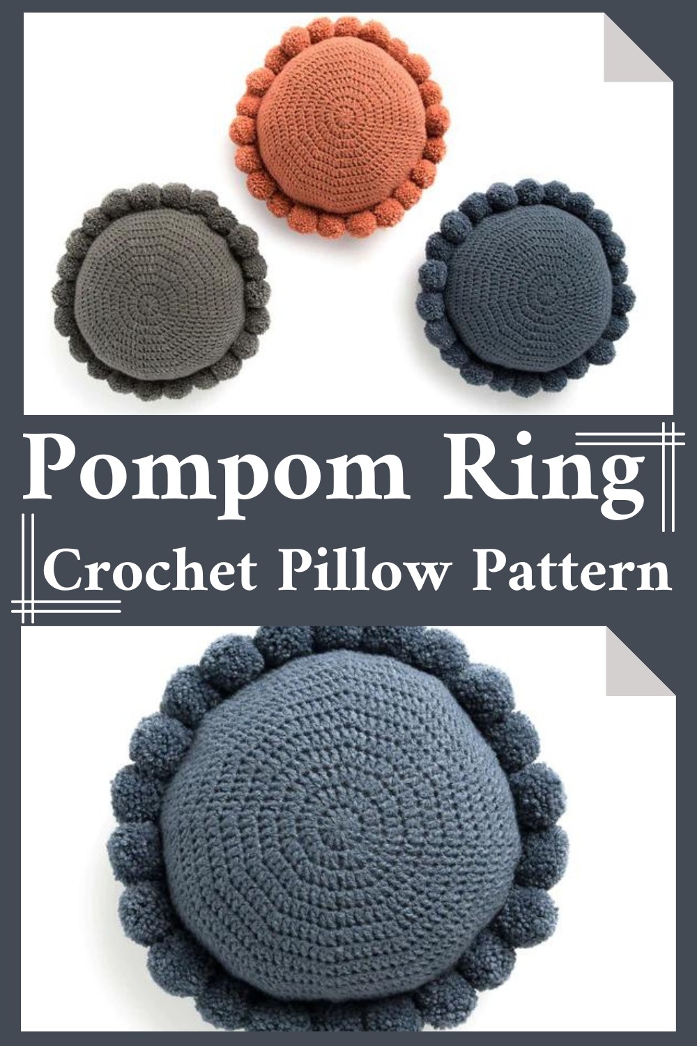 Pompom Ring Crochet Pillow Pattern