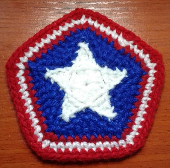 Crochet American Star Coaster Pattern