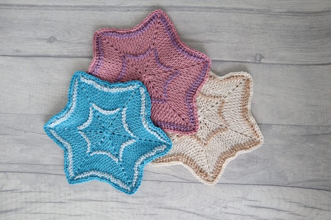  Crochet Blessed Three Star Coaster Pattern