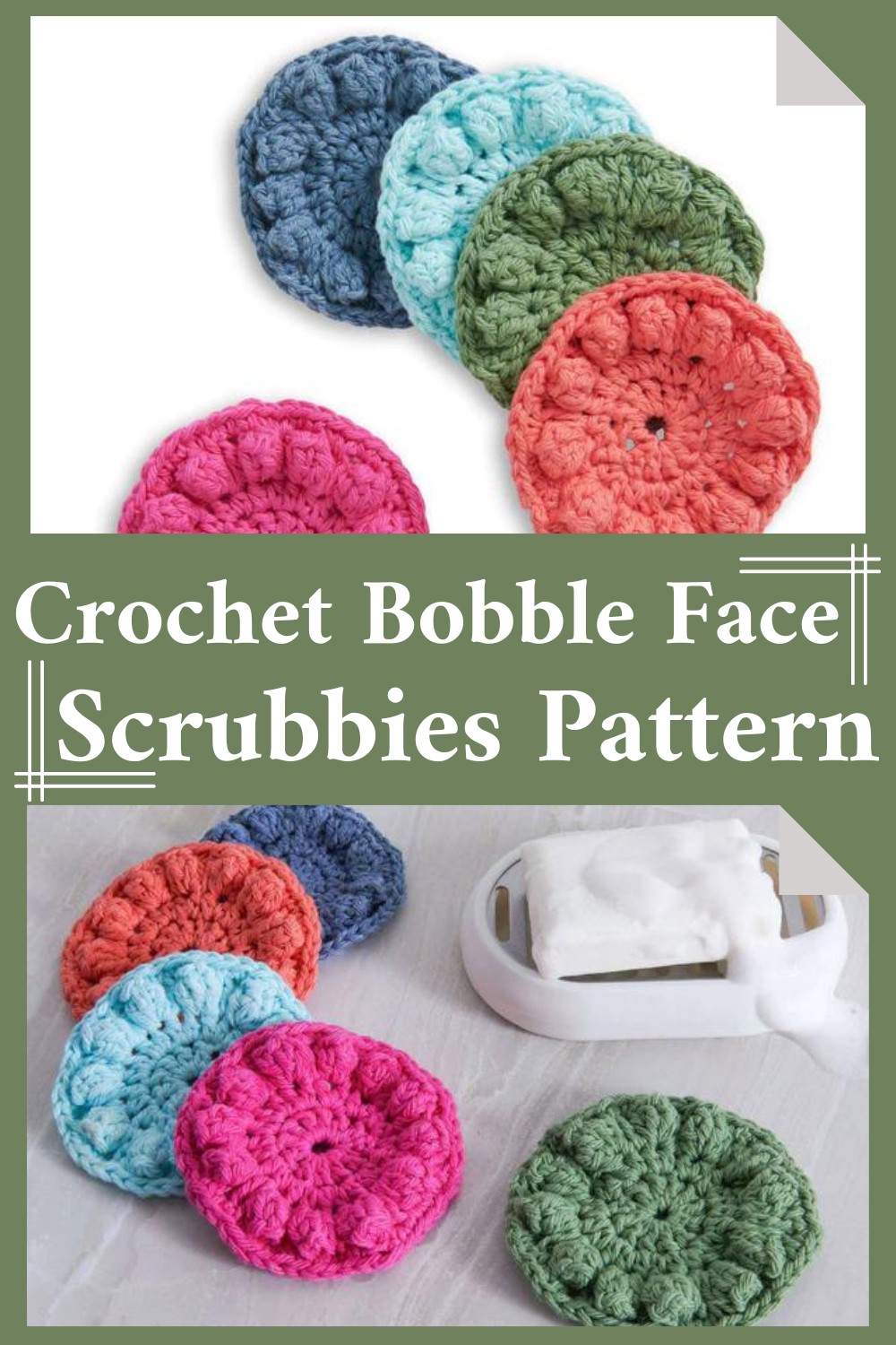 Crochet Bobble Face Scrubbies Pattern