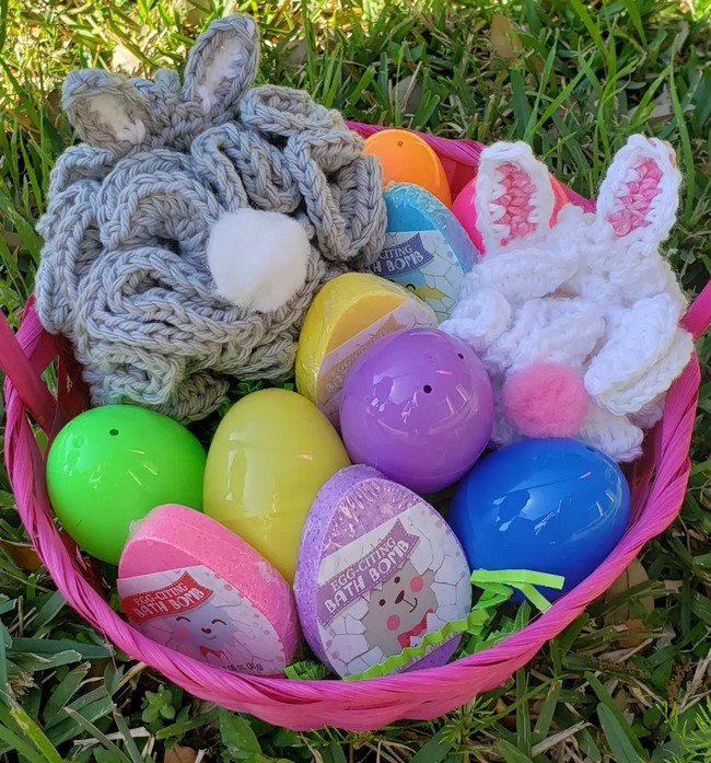 Crochet Bunny Bath Pouf Pattern