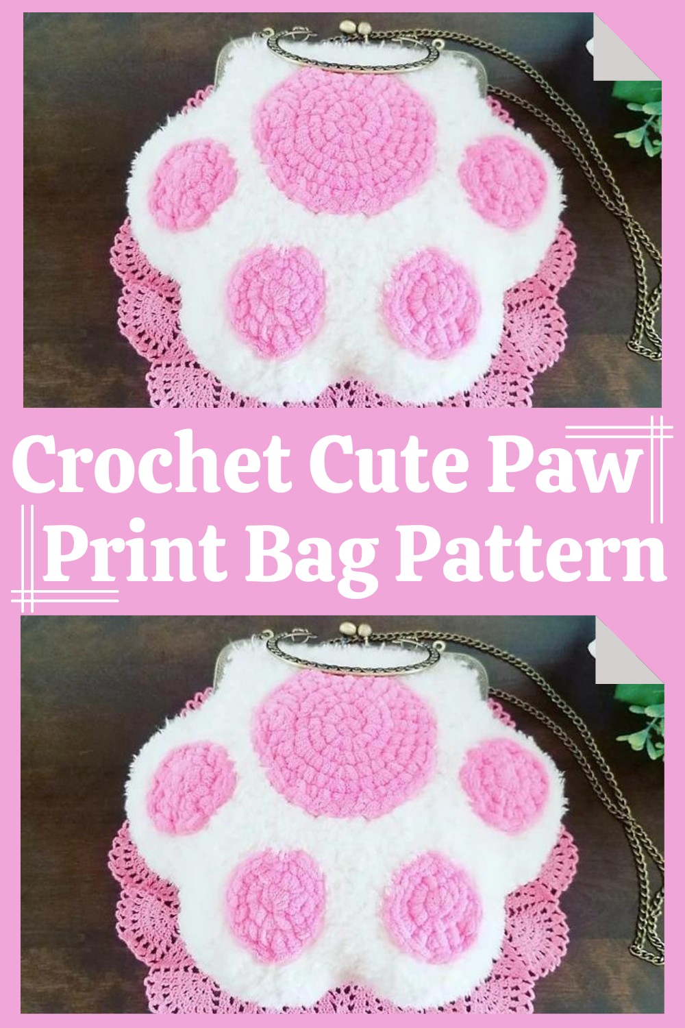 Crochet Cute Paw Print Bag Pattern