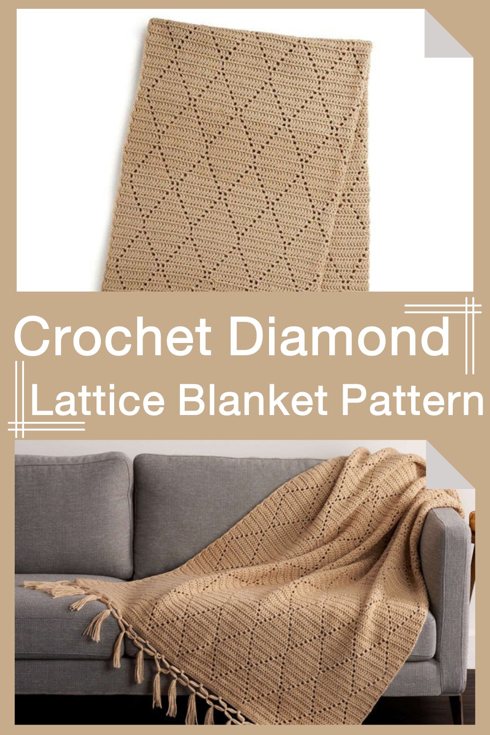 Crochet Diamond Lattice Blanket Pattern