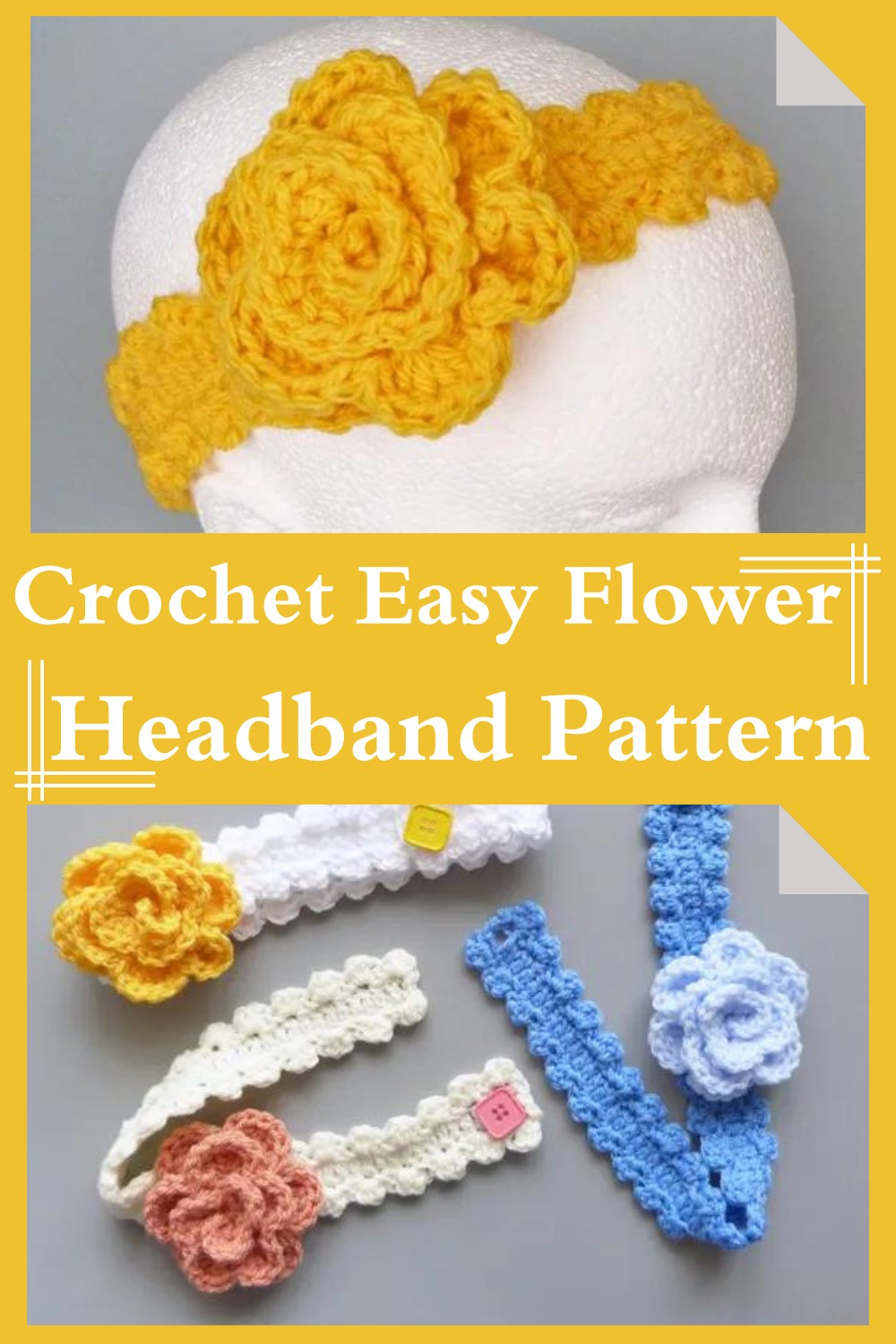 Crochet Easy Flower Headband Pattern