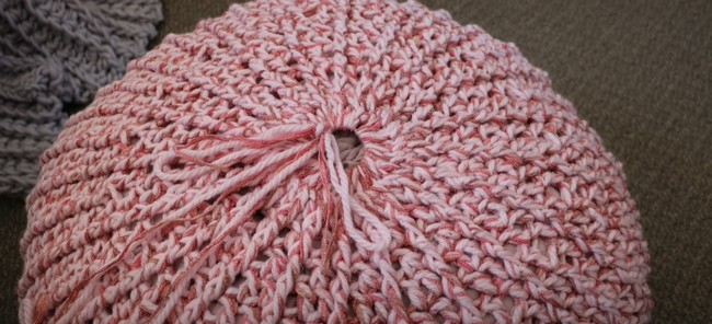 Crochet Floor Pouf with Liner