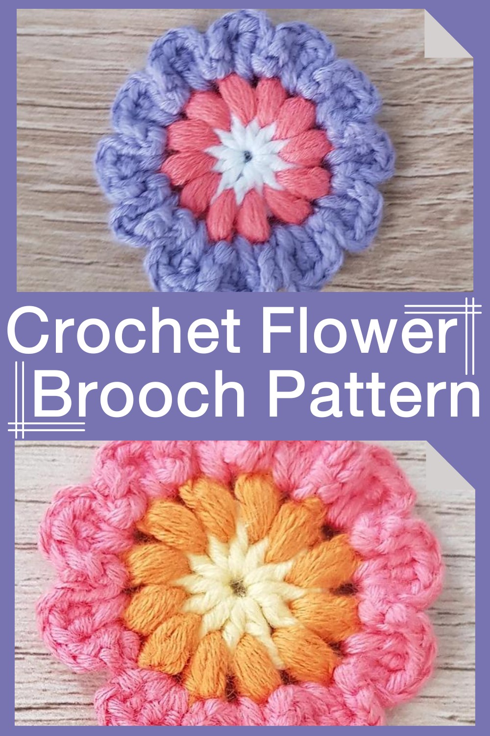 Crochet Flower Brooch Pattern