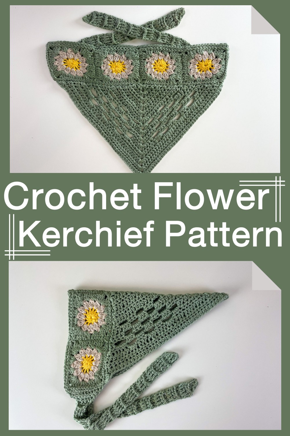 Crochet Flower Kerchief Pattern