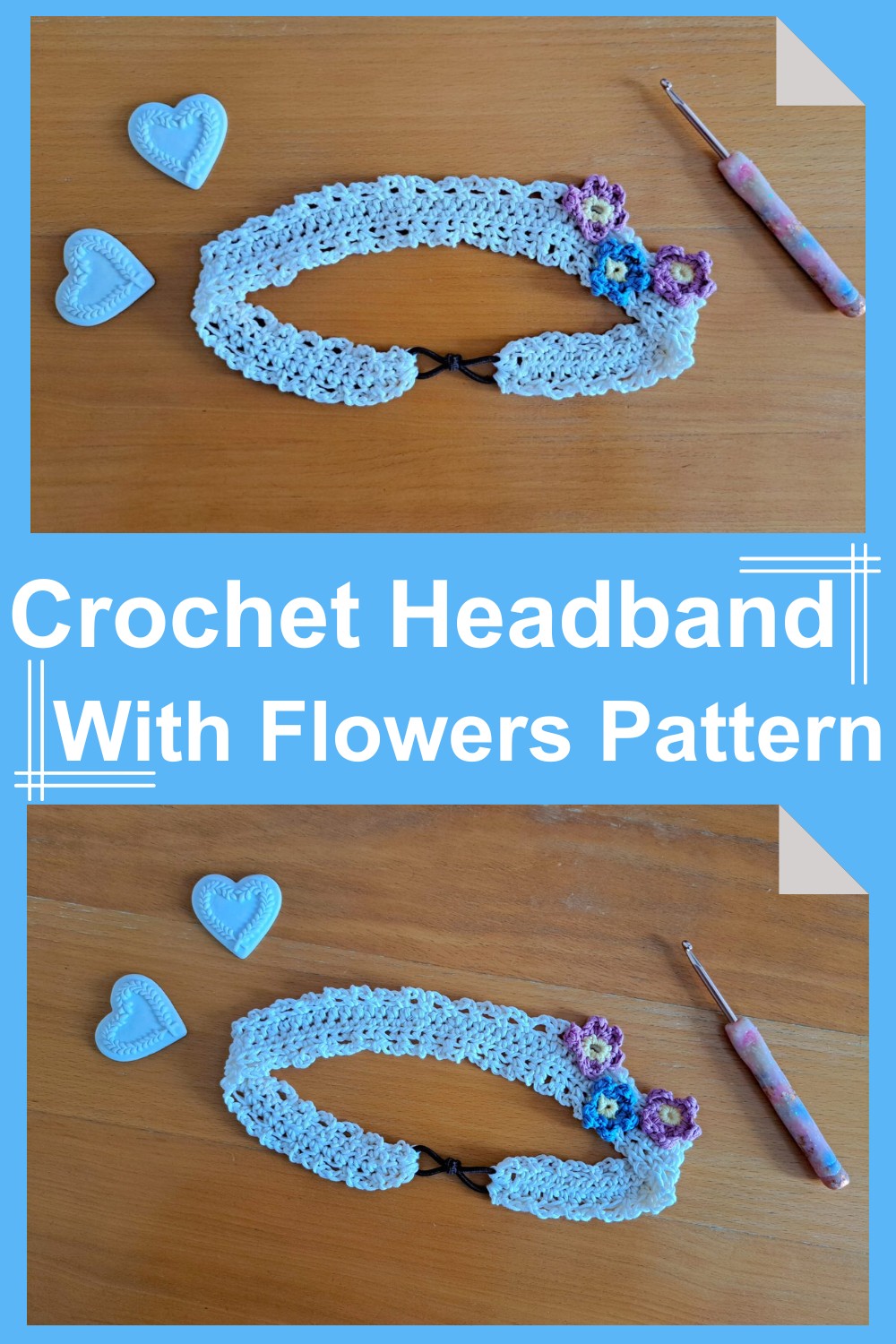 Crochet Headband With Flowers Pattern