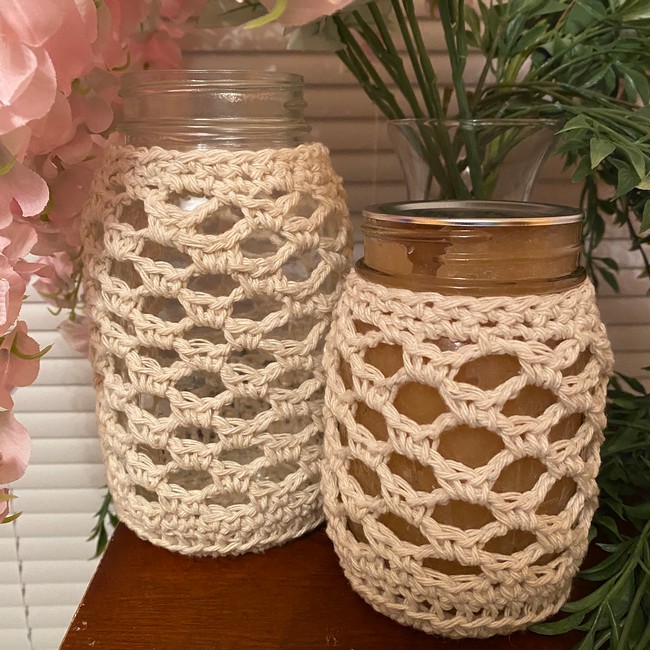 Crochet Holiday Mason Jar Covers Pattern