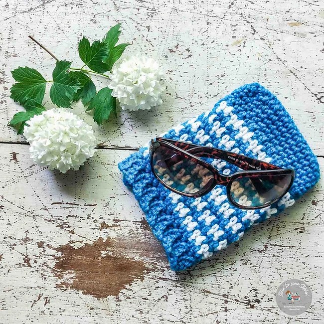 Crochet Houndstooth Sunglasses Bag Pattern