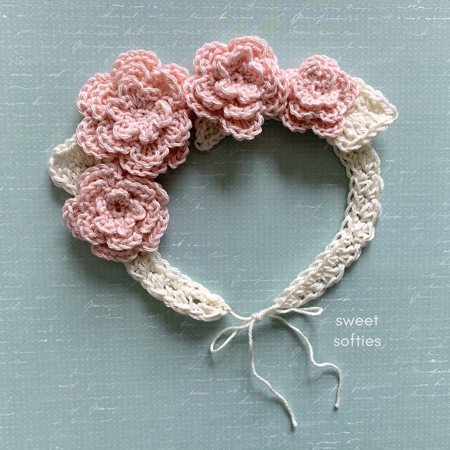 Crochet Lacy Flower Crown Pattern